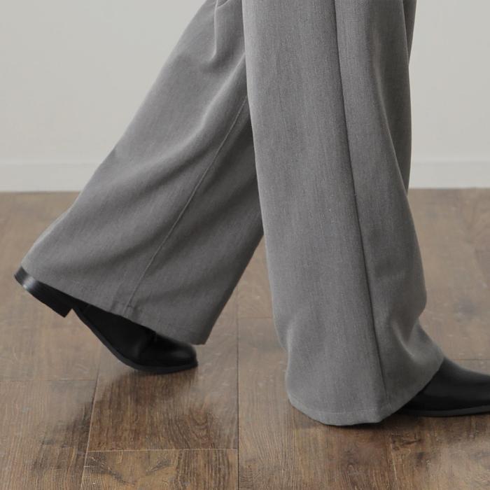 ワイドパンツ レディース パンツ ワイド スラックス ボトムス ゴム ハイウエスト ストレート ロング ロングパンツ | HUG.U | 21