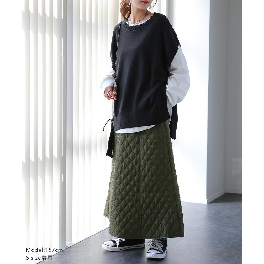 HUG.U（ハグユー） スカート キルティング 中綿 軽量 キルティング