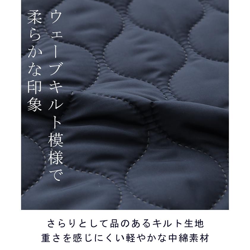 アウター レディース キルティング プルオーバー ジャケット ハーフジップ 中綿 ハイネック トップス ライトアウター キルト | HUG.U | 14