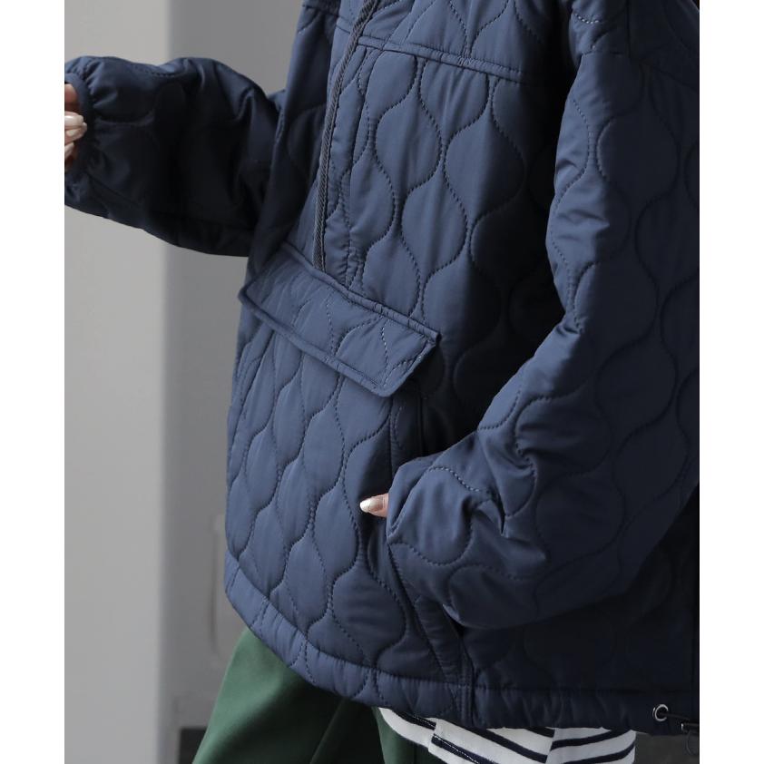 アウター レディース キルティング プルオーバー ジャケット ハーフジップ 中綿 ハイネック トップス ライトアウター キルト | HUG.U | 07