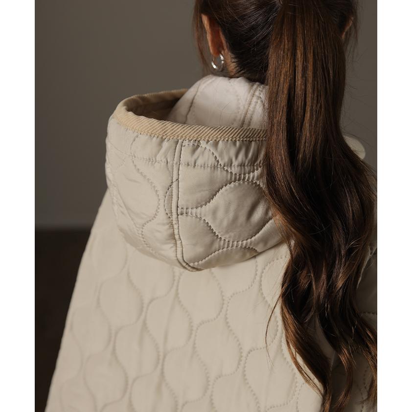 アウター レディース キルティング プルオーバー ジャケット ハーフジップ 中綿 ハイネック トップス ライトアウター キルト | HUG.U | 11