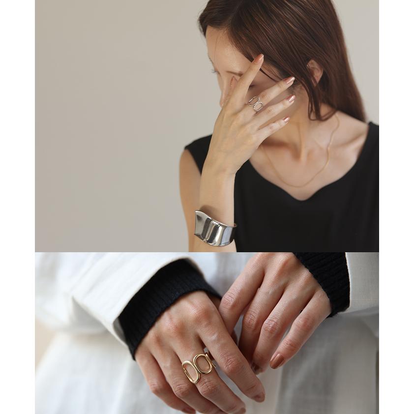 リング レディース 指輪 オーバル フリーリング レディース シルバーアクセサリー ゴールド 変形ウェーブ アクセサリー アクセ | HUG.U | 12