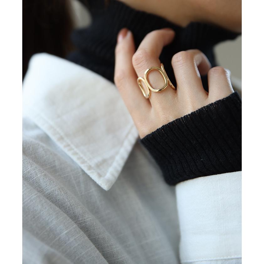 リング レディース 指輪 オーバル フリーリング レディース シルバーアクセサリー ゴールド 変形ウェーブ アクセサリー アクセ | HUG.U | 13