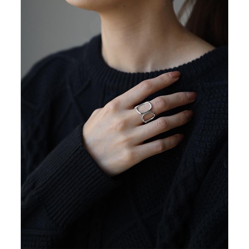 リング レディース 指輪 オーバル フリーリング レディース シルバーアクセサリー ゴールド 変形ウェーブ アクセサリー アクセ | HUG.U | 04