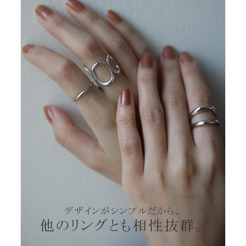 リング レディース 指輪 オーバル フリーリング レディース シルバーアクセサリー ゴールド 変形ウェーブ アクセサリー アクセ | HUG.U | 10