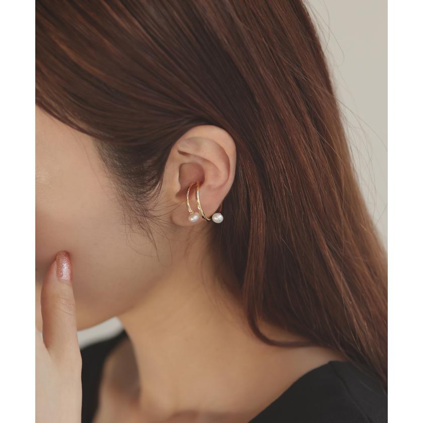 イヤーカフ リング 2way レディース アクセサリー シルバー ゴールド イヤカフ ノンホールピアス ノンホール 指輪 パール | HUG.U | 06