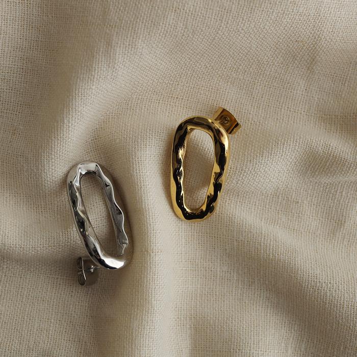 ピアス レディース 金属アレルギー対応 サージカルステンレス ゴールド シルバー 錆びにくい おしゃれ ウェーブ アクセサリー | HUG.U | 03