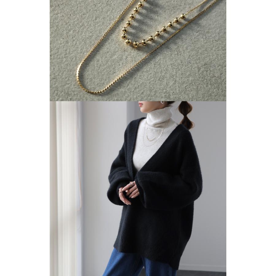 ボールチェーン 重ね付け 風 2連 ネックレス チェーン チェーンネックレス ロング ロングネックレス | HUG.U | 12