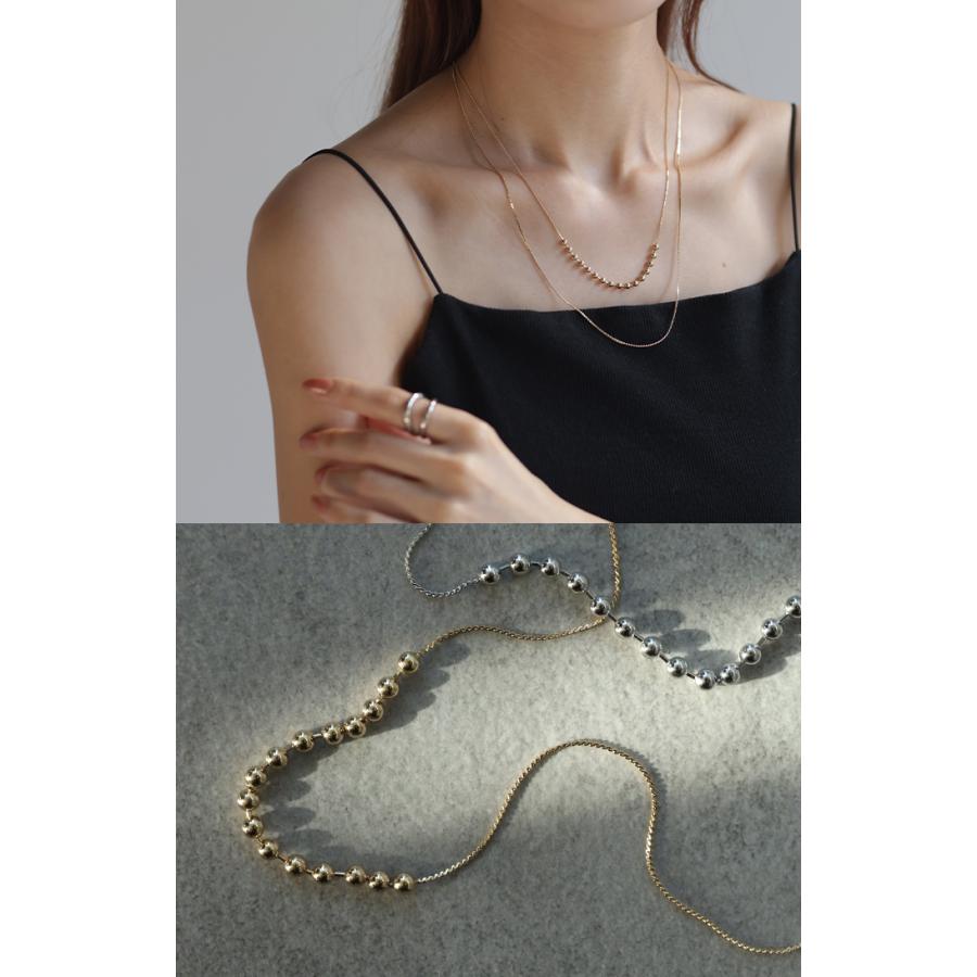 ボールチェーン 重ね付け 風 2連 ネックレス チェーン チェーンネックレス ロング ロングネックレス | HUG.U | 05