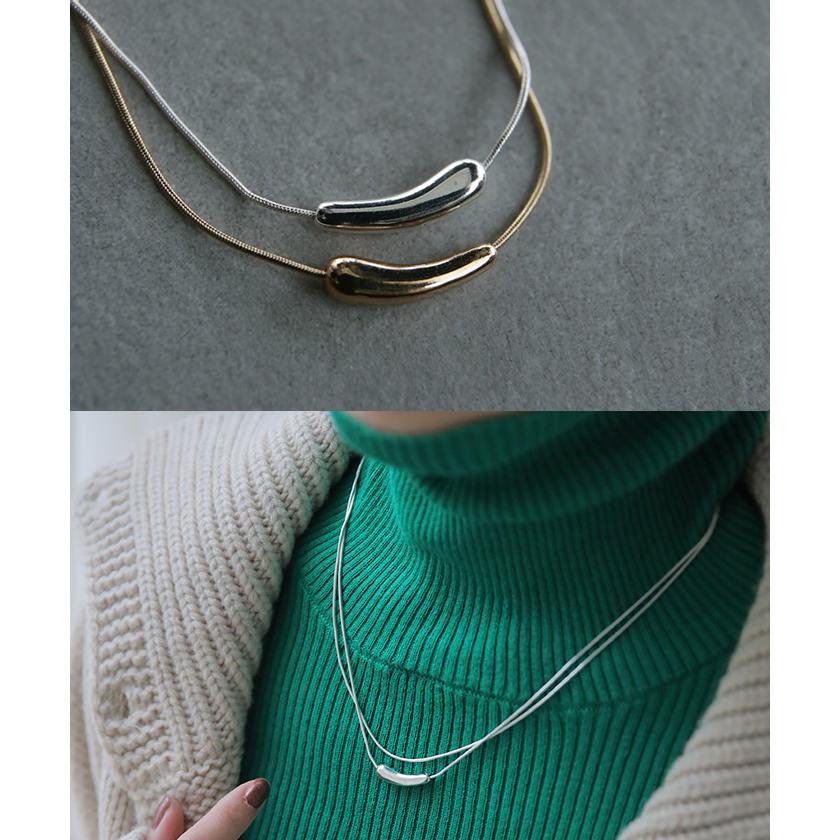 ネックレス レディース 重ね付け チェーン 2連 ロング ダブル シルバー ゴールド アクセサリー アクセ | HUG.U | 11