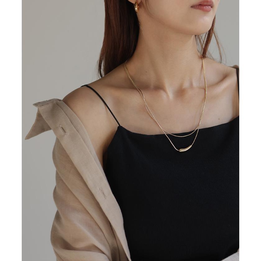 ネックレス レディース 重ね付け チェーン 2連 ロング ダブル シルバー ゴールド アクセサリー アクセ | HUG.U | 13