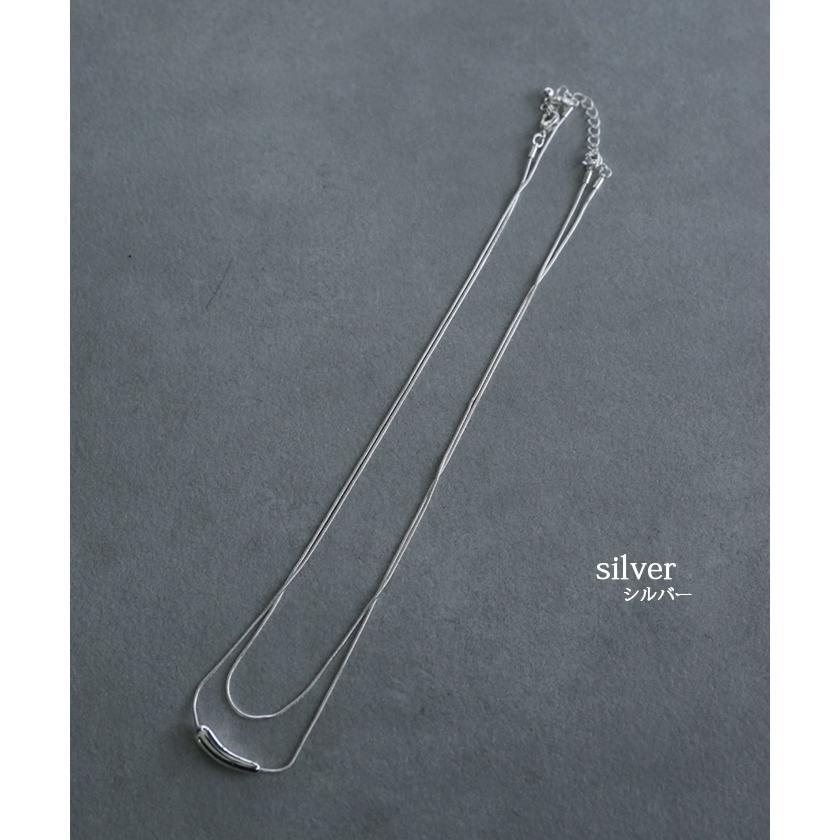 ネックレス レディース 重ね付け チェーン 2連 ロング ダブル シルバー ゴールド アクセサリー アクセ | HUG.U | 08