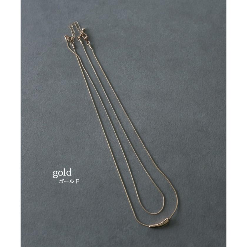 ネックレス レディース 重ね付け チェーン 2連 ロング ダブル シルバー ゴールド アクセサリー アクセ | HUG.U | 09