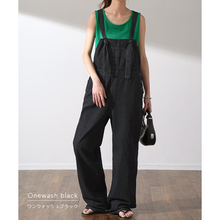 サロペット レディース オールインワン オーバーオール デニム 綿 パンツ ワイドパンツ サロペ ゆったり ロング | HUG.U | 13