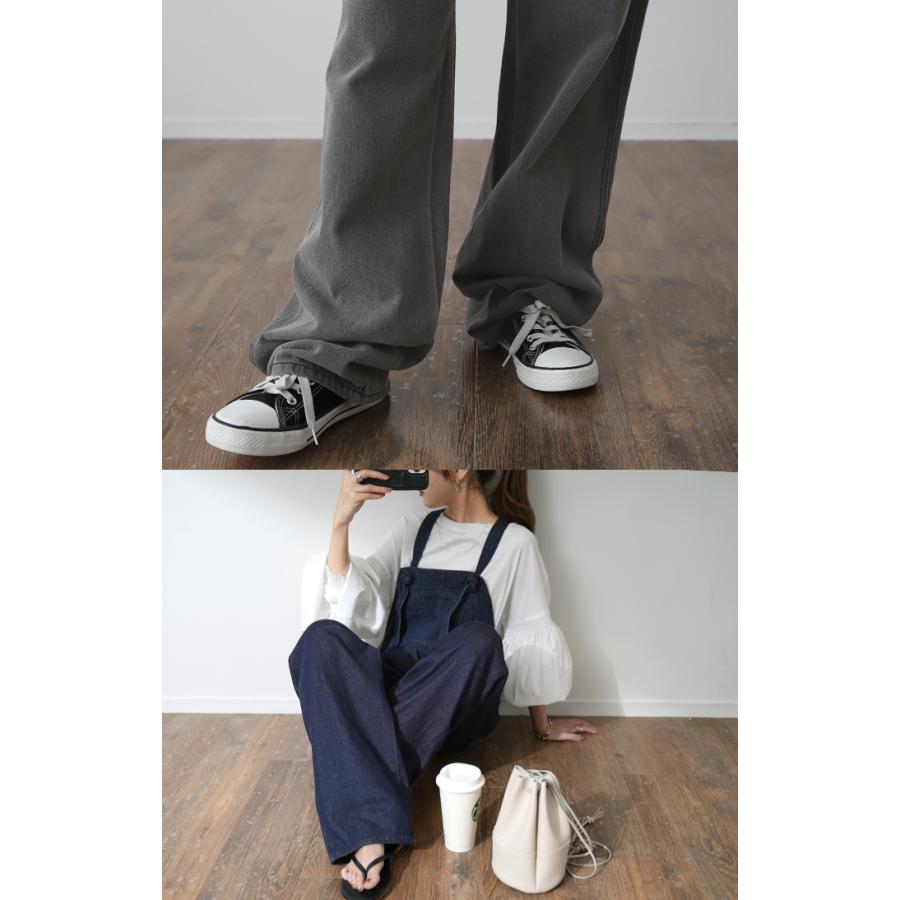 サロペット レディース オールインワン オーバーオール デニム 綿 パンツ ワイドパンツ サロペ ゆったり ロング | HUG.U | 09