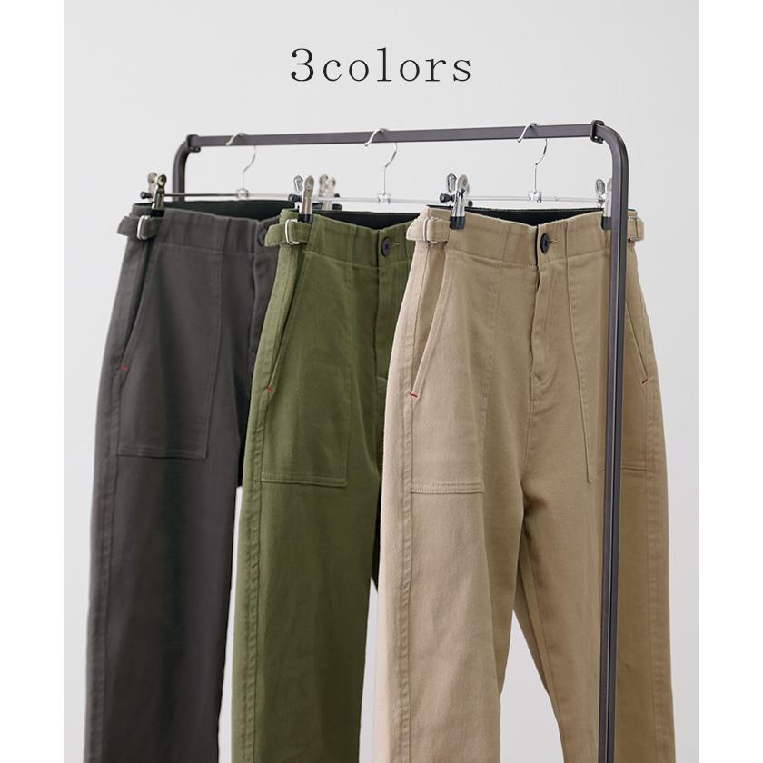 パンツ レディース ワイドパンツ ストレッチ ベイカーパンツ チノパン ゴム ロング ストレート ボトムス ハイウエスト | HUG.U | 13