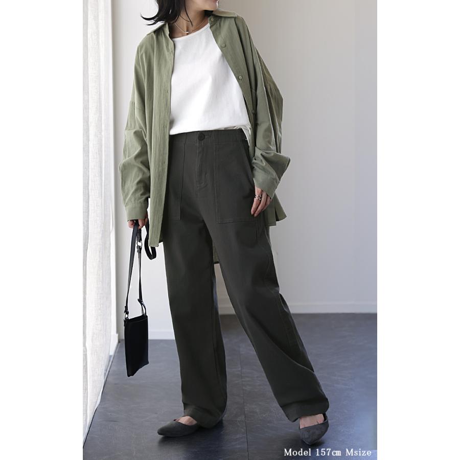 HUG.U パンツ レディース ワイドパンツ ストレッチ ベイカー