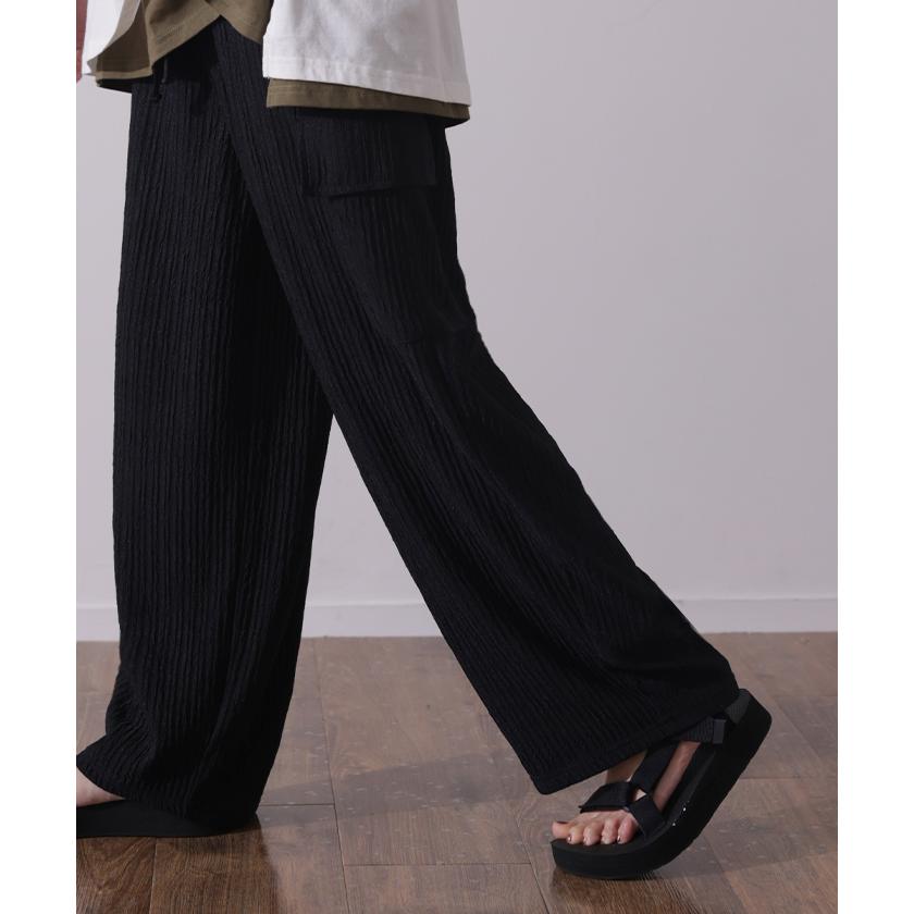 カーゴパンツ レディース パンツ イージーパンツ ワイドパンツ ジャガード ゆったり ボトムス ロング | HUG.U | 12