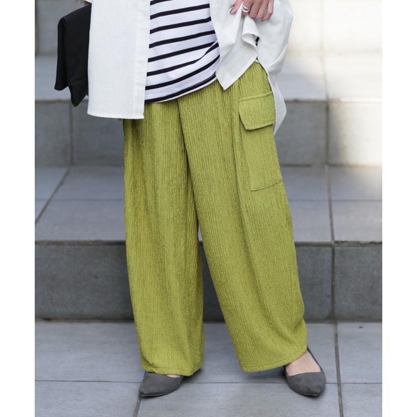 カーゴパンツ レディース パンツ イージーパンツ ワイドパンツ ジャガード ゆったり ボトムス ロング | HUG.U | 06