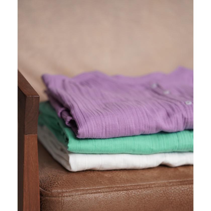 シャツ レディース トップス コットン 綿 100% バンドカラー ナチュラル 長袖 ブラウス チュニック | HUG.U | 05