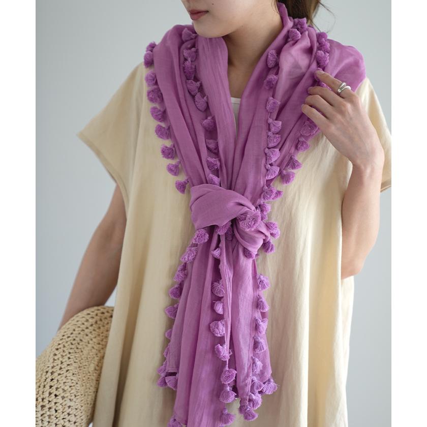 HUG.U（ハグユー） ストール レディース コットンシルク 薄手 シアー