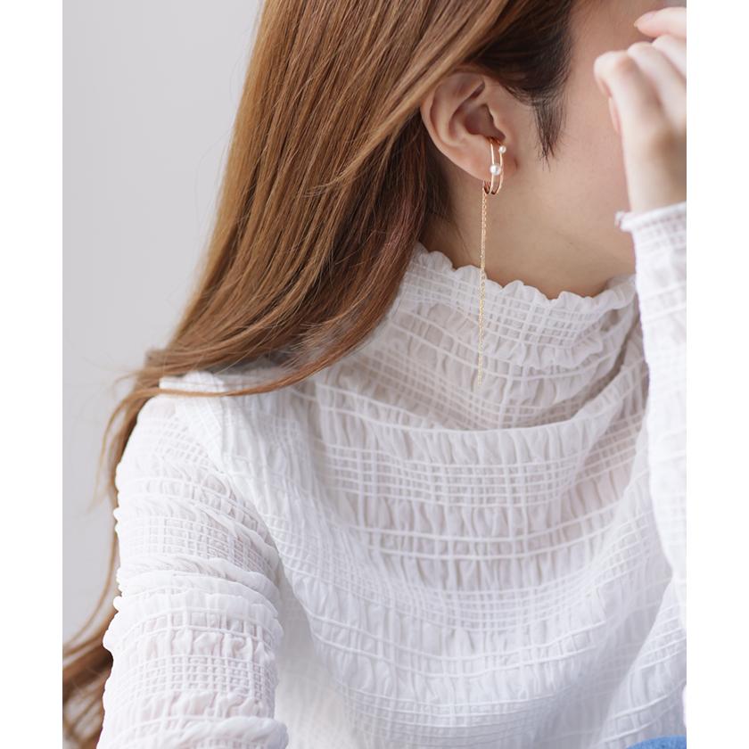 イヤーカフ レディース アクセサリー イヤカフ ノンホール ピアス イアリング シルバー ゴールド アクセ ウェーブ チェーン | HUG.U | 13