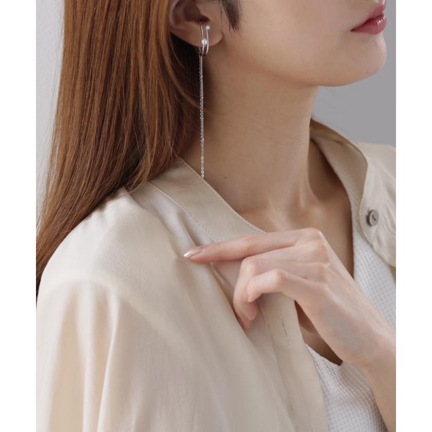 イヤーカフ レディース アクセサリー イヤカフ ノンホール ピアス イアリング シルバー ゴールド アクセ ウェーブ チェーン | HUG.U | 06