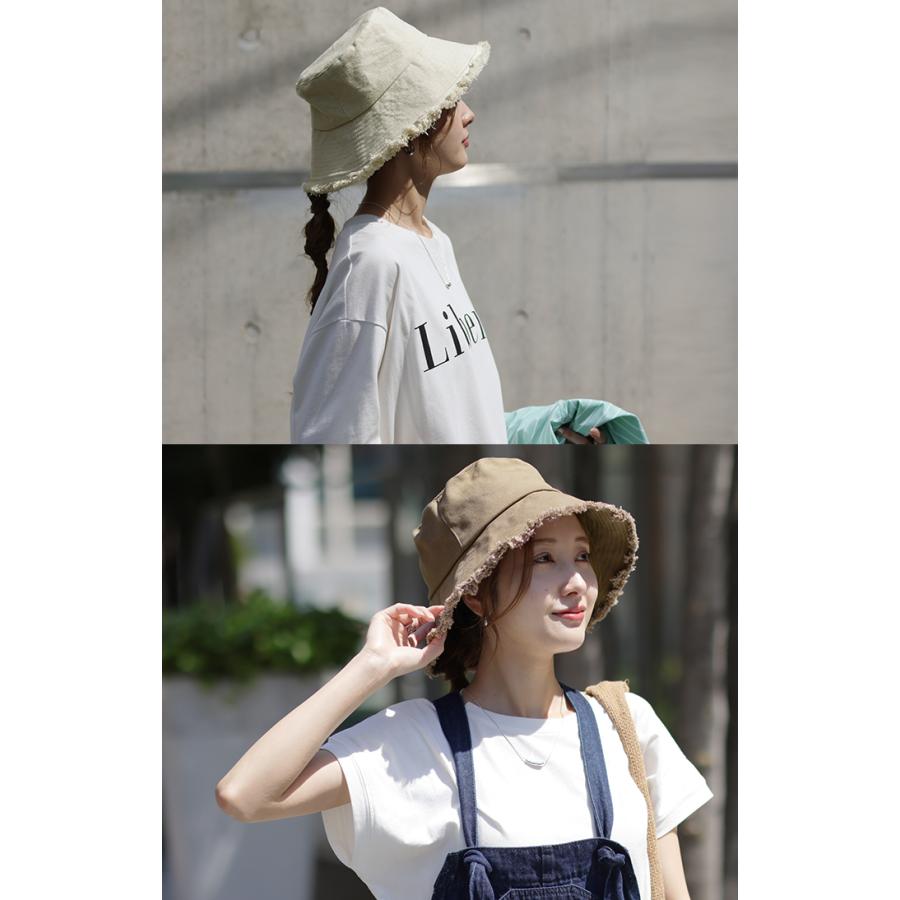 帽子 レディース UVカット お洒落 バケットハット 遮へい率90％ 紫外線対策 バケハ 抗菌 防臭 日よけ ハット つば広 大きめ 日焼け防止 小顔 白 黒 茶色 | HUG.U | 05