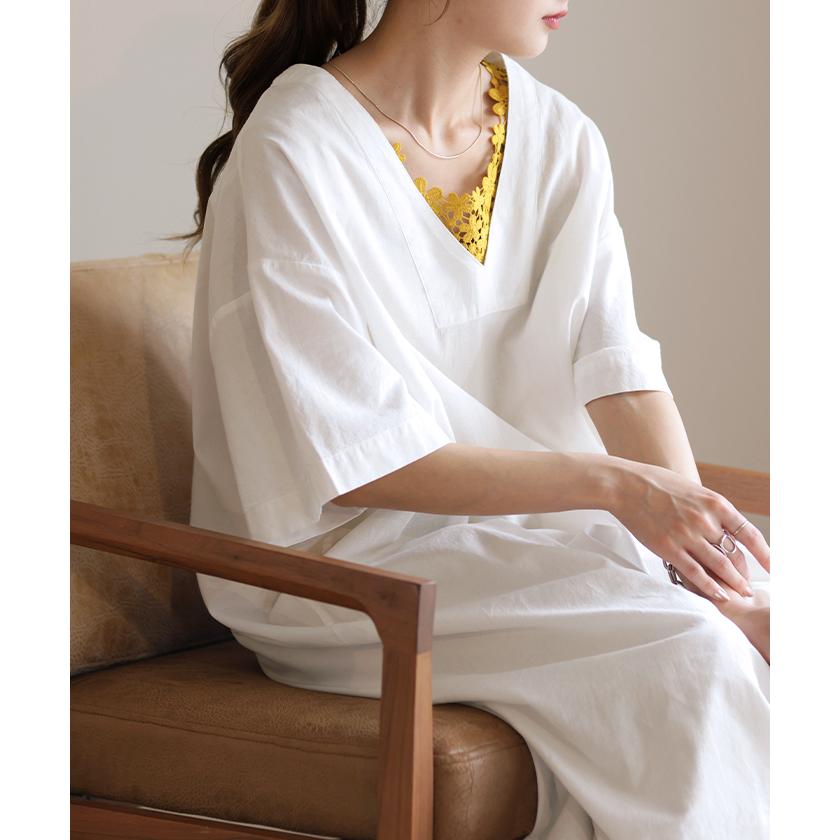 ワンピース ロング ロングワンピ レイヤード レディース スリット | HUG.U | 18