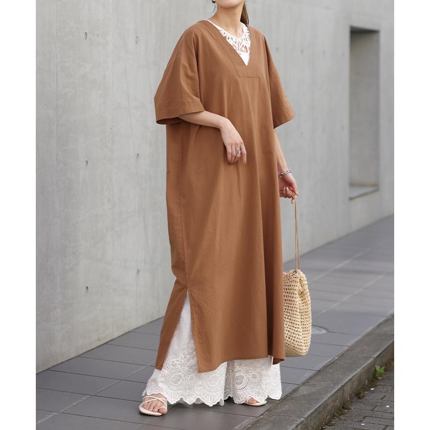 ワンピース ロング ロングワンピ レイヤード レディース スリット | HUG.U | 08