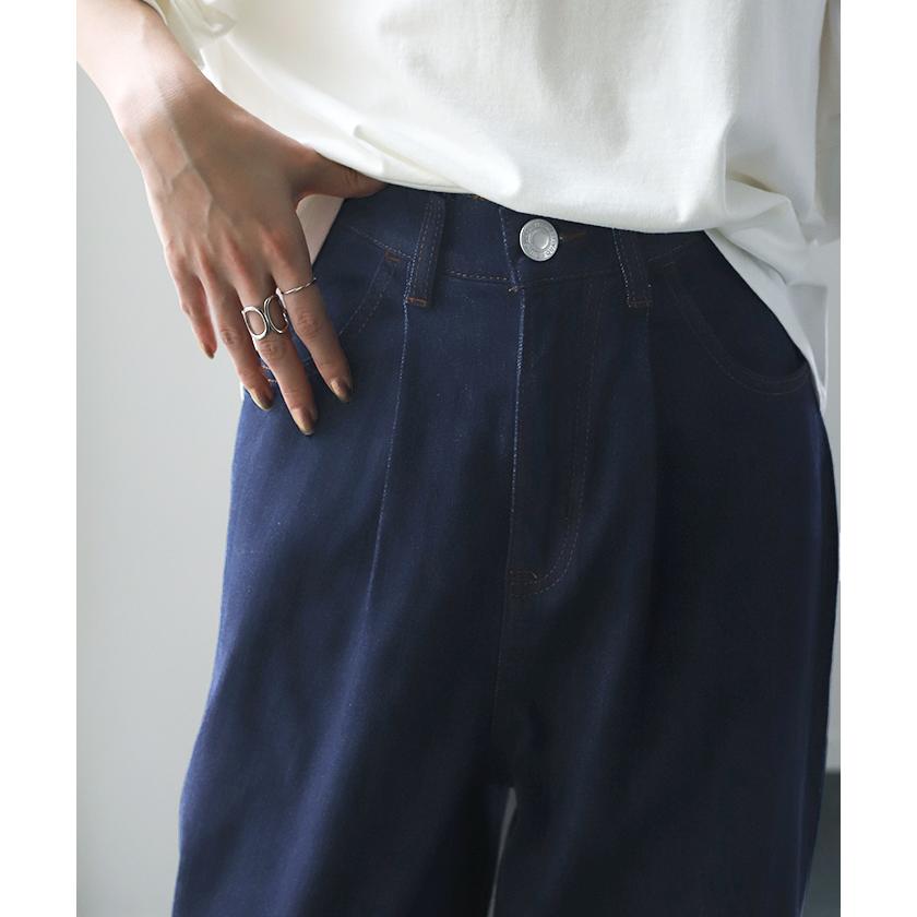 デニム レディース パンツ 接触冷感 デニムパンツ ジーンズ ひんやり 速乾 涼しい ワイドパンツ 薄手 ゴム ハイウエスト 体型カバー ボトムス 春 夏 | HUG.U | 12