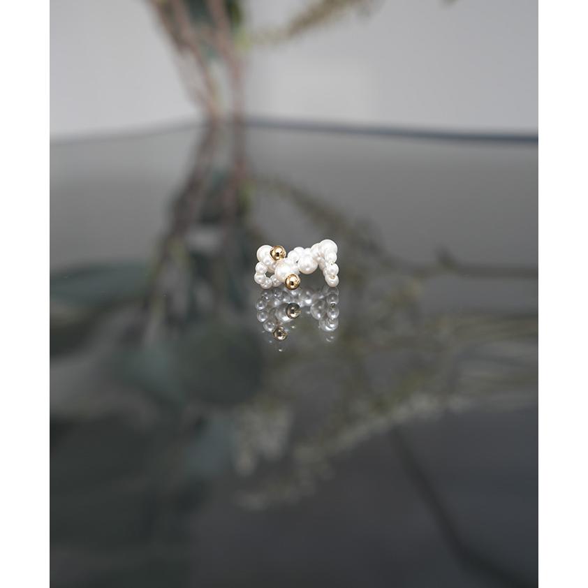 イヤーカフ レディース パール ピアス 風 アクセサリー ノンホール ゴールド イヤカフ ゴールドアクセサリー おしゃれ | HUG.U | 02