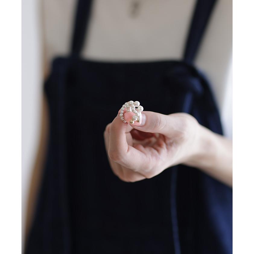 イヤーカフ レディース パール ピアス 風 アクセサリー ノンホール ゴールド イヤカフ ゴールドアクセサリー おしゃれ | HUG.U | 05