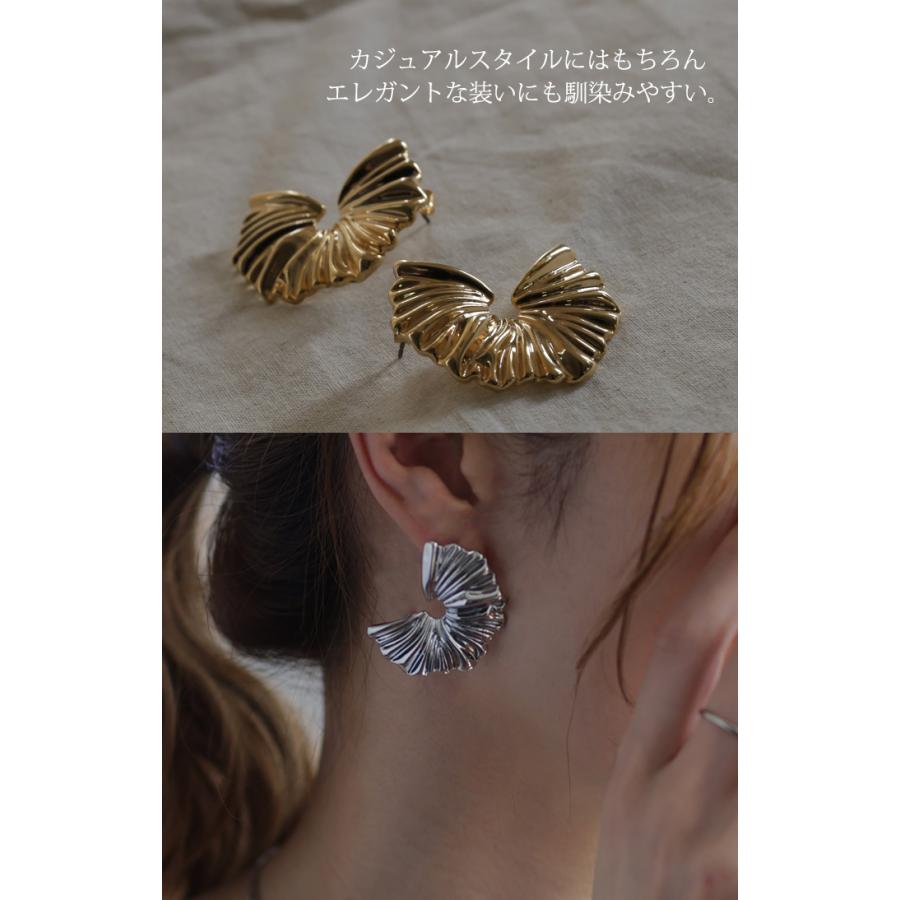 ピアス アクセサリー シルバー ゴールド シルバーアクセサリー 大ぶり カーブ ウェーブ アクセ ハーフムーン | HUG.U | 07