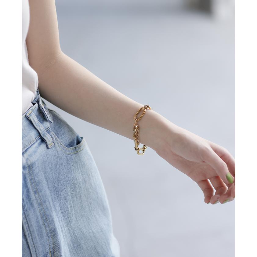 ブレスレット サージカルステンレス シルバー ゴールド 錆びにくい 金属アレルギー チェーン アクセサリー | HUG.U | 15