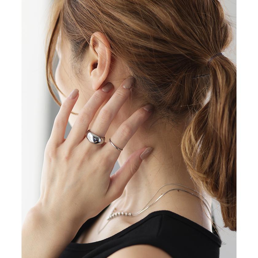 リング アクセサリー シルバー ゴールド 錆びにくい 金属アレルギー 金アレ シルバーアクセサリー ハーフムーン | HUG.U | 06