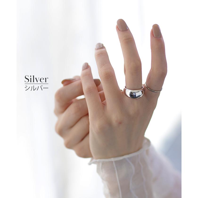 リング アクセサリー シルバー ゴールド 錆びにくい 金属アレルギー 金アレ シルバーアクセサリー ハーフムーン | HUG.U | 09