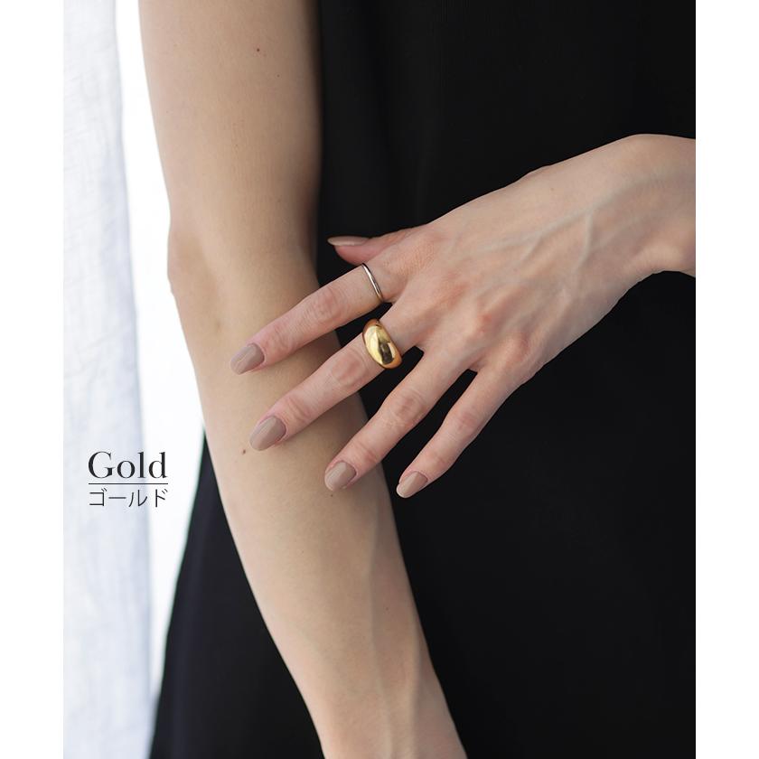 リング アクセサリー シルバー ゴールド 錆びにくい 金属アレルギー 金アレ シルバーアクセサリー ハーフムーン | HUG.U | 10