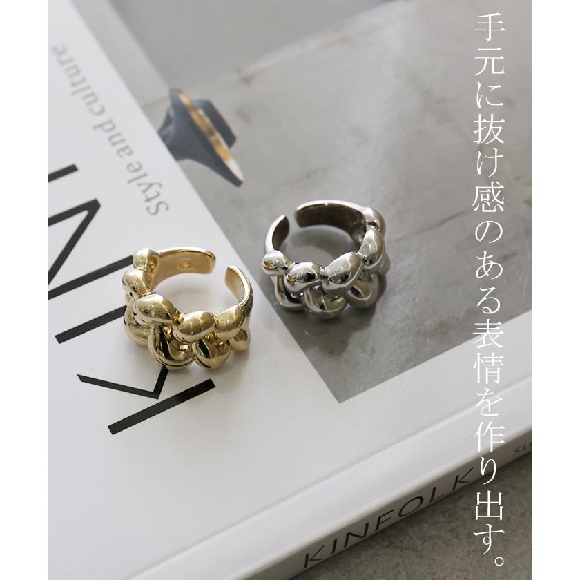 リング 変形 ブレイズ ウェーブ レディース ねじり ねじれ ロープ シルバーアクセサリー シルバー ゴールド | HUG.U | 07