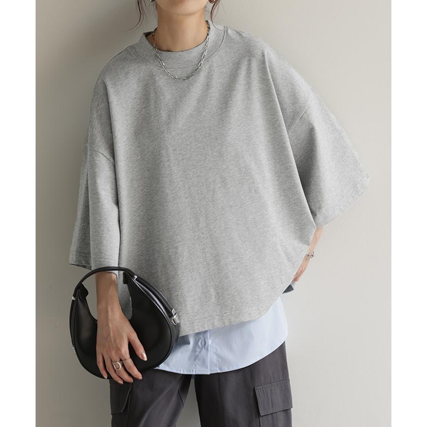 Tシャツ オーバーサイズ 綿100 トップス 二の腕カバー ワイドスリーブ レディース ドルマン ティーシャツ | HUG.U | 13