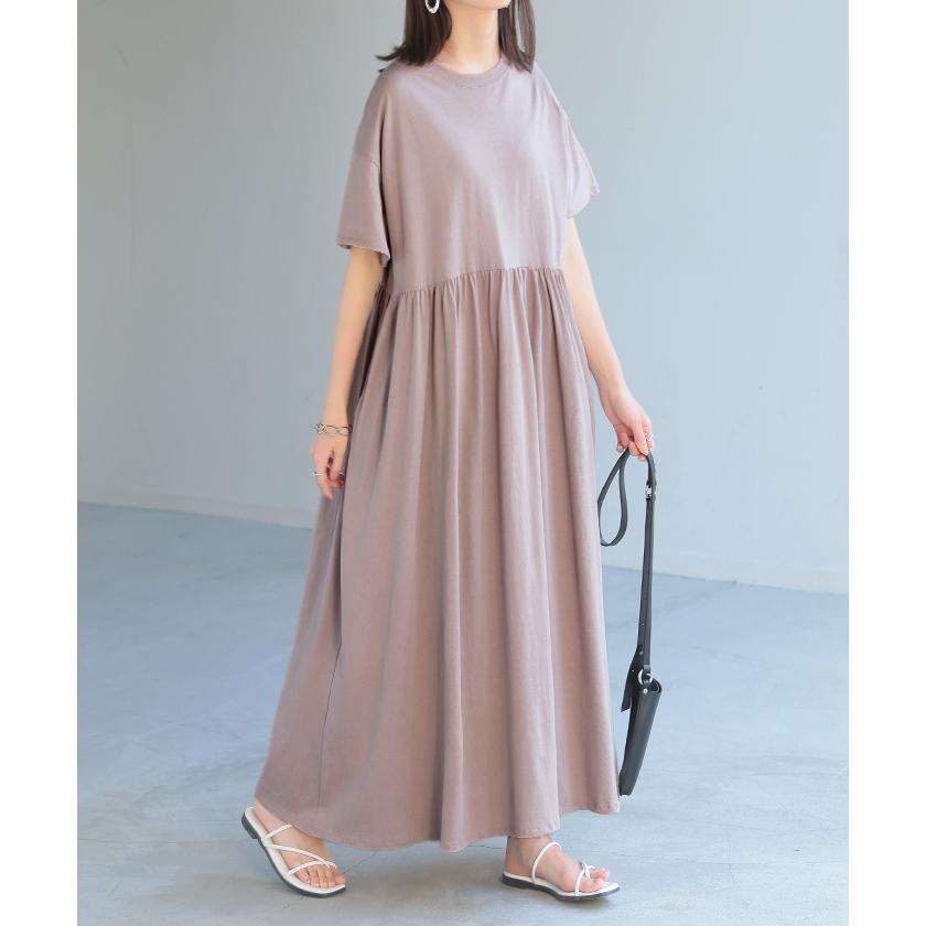 THE 9 SHOP ピンク 半袖ロングワンピース ビビッドレディ VIVIDLADY 半袖Aラインロングワンピース