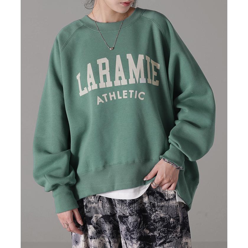 トップス ロゴ スウェット レディース トレーナー カレッジロゴ 大きいサイズ 無地 裏起毛 ドルマンスリーブ 2411sl | HUG.U | 08