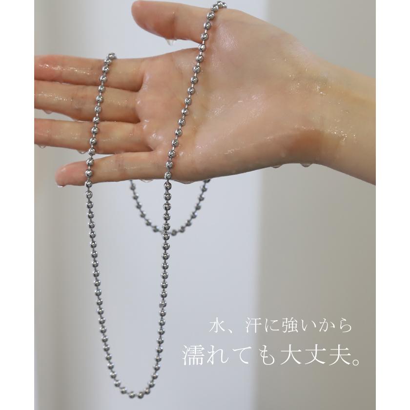 ネックレス シルバー 錆びにくい 金属アレルギー ボール 金アレ ボールチェーン チェーンネックレス | HUG.U | 06