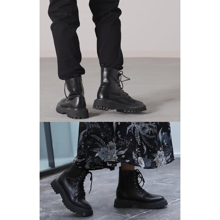 ブーツ レースアップブーツ 5センチヒール 編み上げ レディース 靴 厚底 シューズ 歩きやすい ブラック | HUG.U | 13