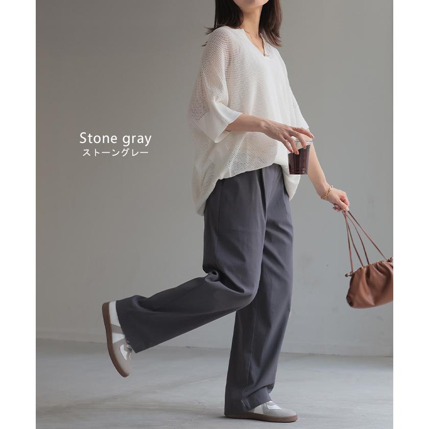 HUG.U パンツ ワイドパンツ タックパンツ レディース タック ワイド  