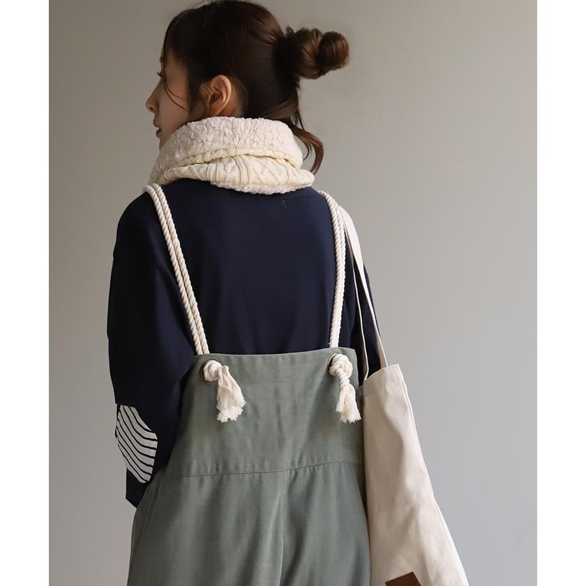 ネックウォーマー 裏起毛 ケーブルニット マフラー 厚手 レディース スヌード ボア 無地 ニット ストール 裏ボア | HUG.U | 18