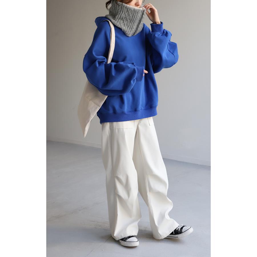 ネックウォーマー 裏起毛 ケーブルニット マフラー 厚手 レディース スヌード ボア 無地 ニット ストール 裏ボア | HUG.U | 22