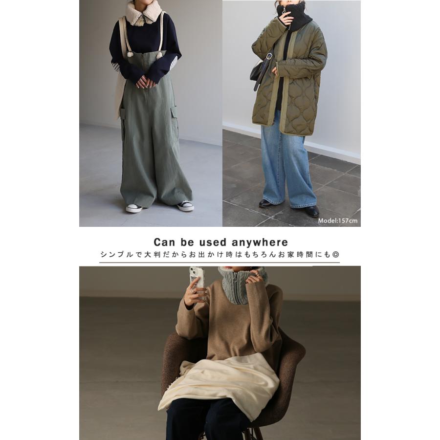 ネックウォーマー 裏起毛 ケーブルニット マフラー 厚手 レディース スヌード ボア 無地 ニット ストール 裏ボア | HUG.U | 23