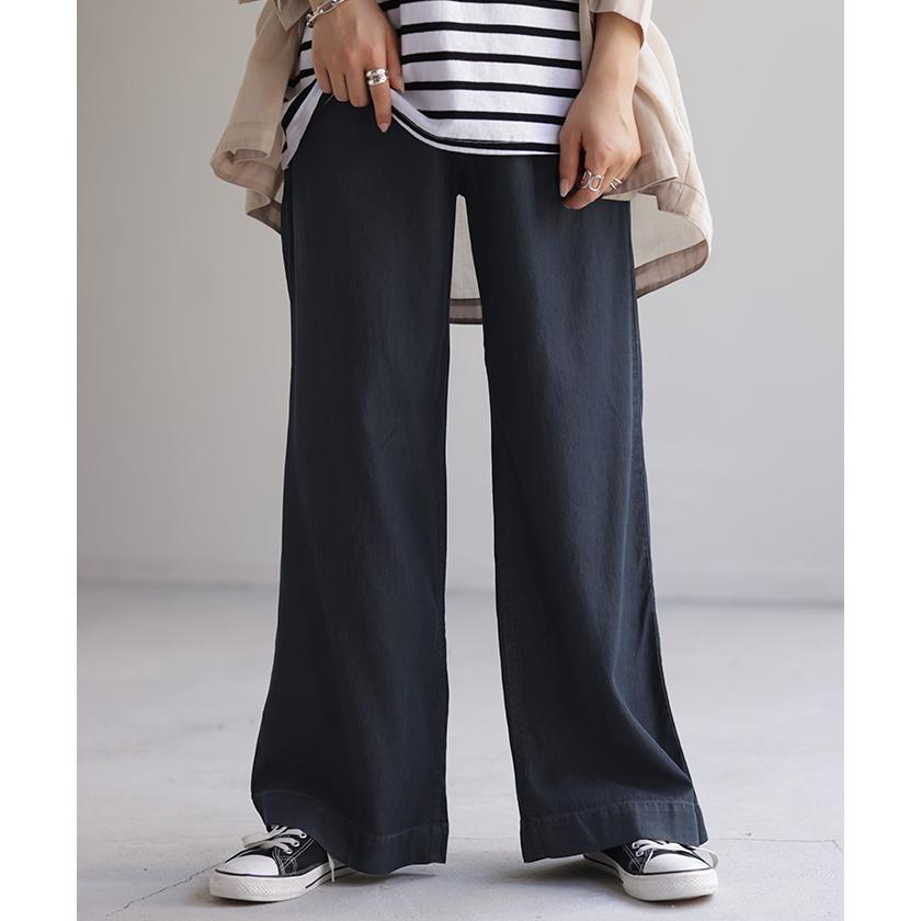 デニムパンツ 冷却デニム パンツ レディース 春夏 ボトムス ワイドパンツ ワイド ロング ジーンズ ジーパン | HUG.U | 20