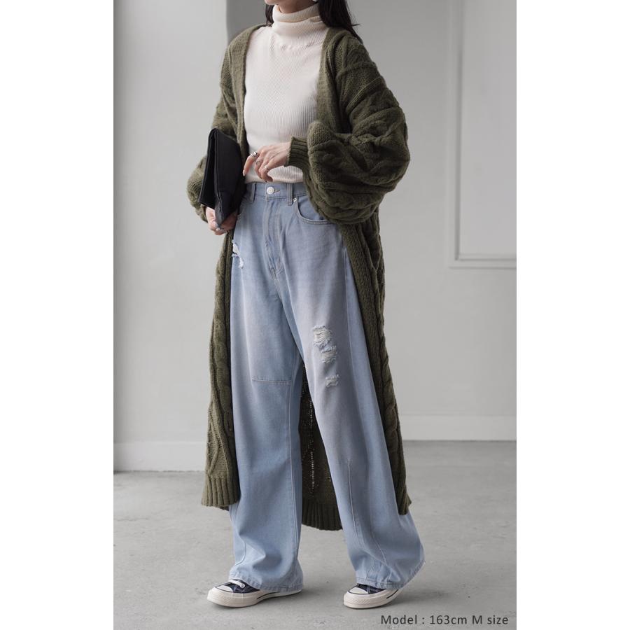 パンツ デニム お洒落 カーブパンツ デニムパンツ レディース タック カーブデニム ジーンズ ジーパン ボトム | HUG.U | 08